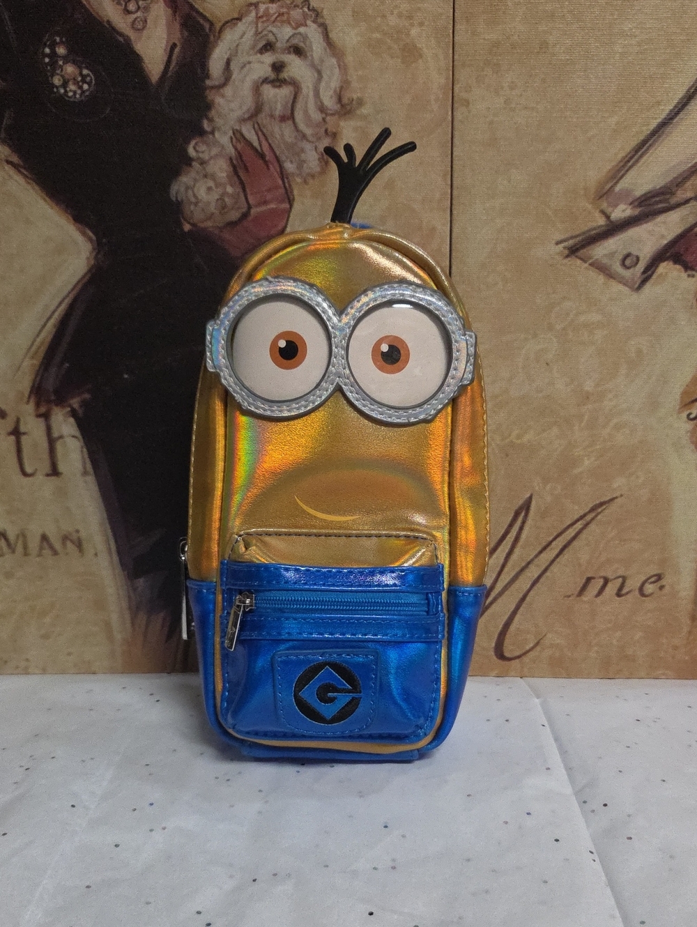 Minions Loungefly Metallic Gold & Blue Small Backpack
